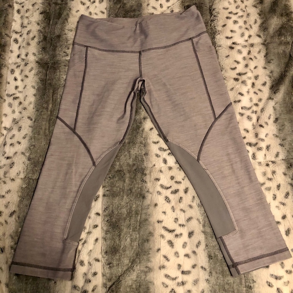 Gray Lululemon workout pants